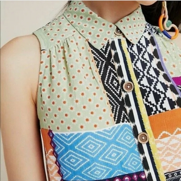 Anthropologie Everyway Patchwork Shirt Dress - Picture 10 of 10